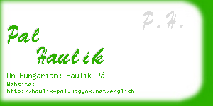 pal haulik business card